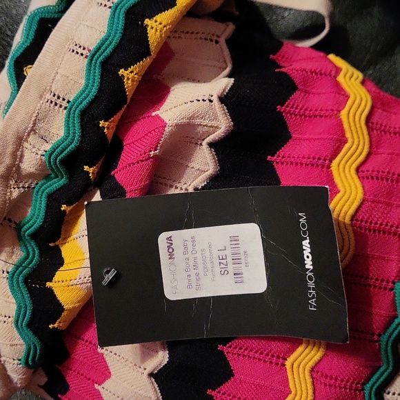 Bora Bora Baby Stripe Mini Dress Fuchsia/Multi - Picture 10 of 10